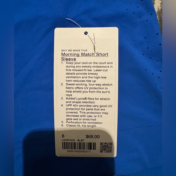 (NWT) Lululemon Morning Match Short Sleeve - Picture 3 of 3